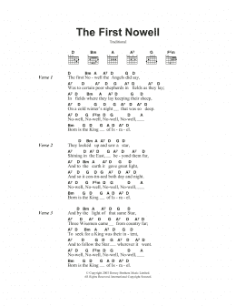 page one of The First Nowell (Guitar Chords/Lyrics)