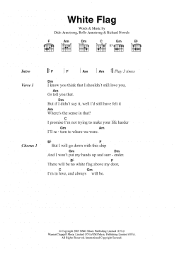 page one of White Flag (Guitar Chords/Lyrics)