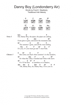 page one of Danny Boy (Londonderry Air) (Guitar Chords/Lyrics)