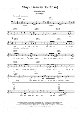 page one of Stay (Faraway, So Close!) (Lead Sheet / Fake Book)