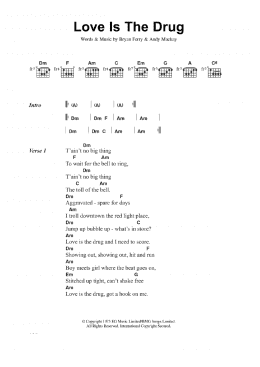 page one of Love Is The Drug (Guitar Chords/Lyrics)