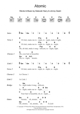 page one of Atomic (Guitar Chords/Lyrics)