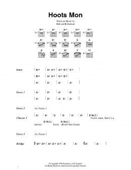 page one of Hoots Mon (Guitar Chords/Lyrics)