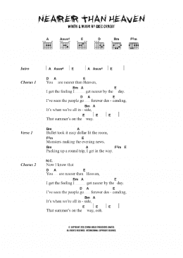 page one of Nearer Than Heaven (Guitar Chords/Lyrics)