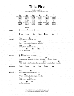 page one of This Fire (Guitar Chords/Lyrics)