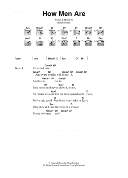 page one of How Men Are (Guitar Chords/Lyrics)
