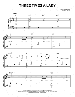 page one of Three Times A Lady (Very Easy Piano)