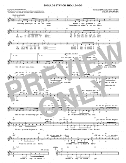 page one of Should I Stay Or Should I Go (Lead Sheet / Fake Book)
