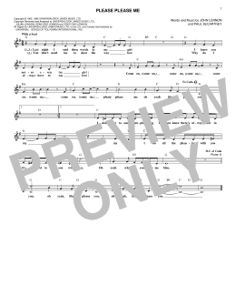 page one of Please Please Me (Lead Sheet / Fake Book)