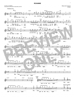 page one of Roxanne (Lead Sheet / Fake Book)