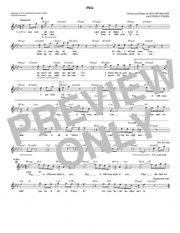 page one of Peg (Lead Sheet / Fake Book)