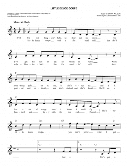 page one of Little Deuce Coupe (Easy Lead Sheet / Fake Book)