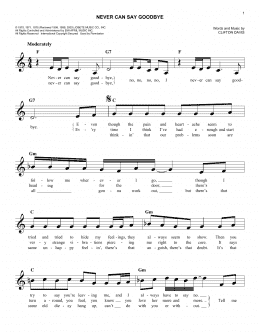 page one of Never Can Say Goodbye (Easy Lead Sheet / Fake Book)