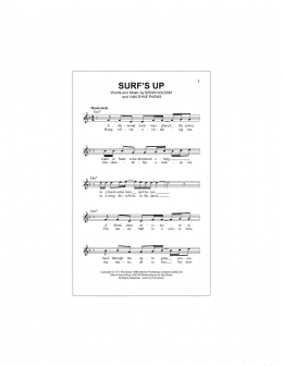 page one of Surf's Up (Lead Sheet / Fake Book)