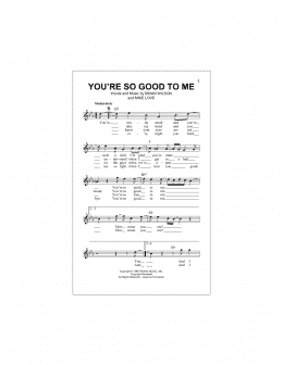 page one of You're So Good To Me (Lead Sheet / Fake Book)
