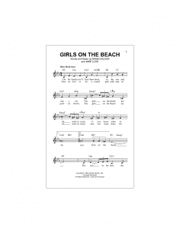 page one of Girls On The Beach (Lead Sheet / Fake Book)