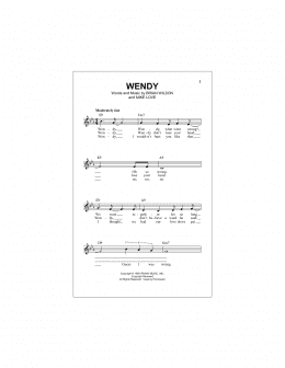 page one of Wendy (Lead Sheet / Fake Book)