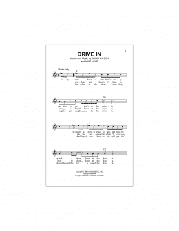 page one of Drive In (Lead Sheet / Fake Book)
