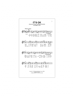 page one of It's OK (Lead Sheet / Fake Book)