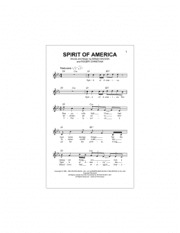 page one of Spirit Of America (Lead Sheet / Fake Book)