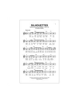 page one of Silhouettes (Lead Sheet / Fake Book)