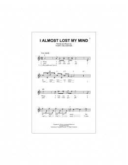 page one of I Almost Lost My Mind (Lead Sheet / Fake Book)