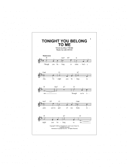 page one of Tonight You Belong To Me (Lead Sheet / Fake Book)
