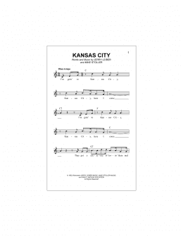 page one of Kansas City (Lead Sheet / Fake Book)