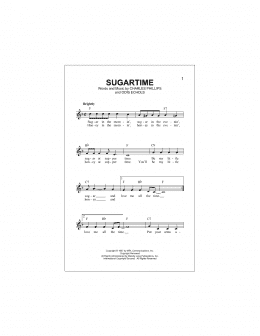 page one of Sugartime (Lead Sheet / Fake Book)