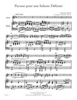 page one of Pavane pour une Infante Defunte (Flute and Piano)