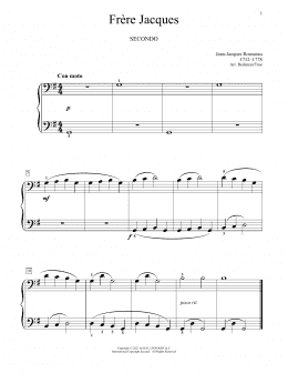 page one of Frere Jacques (Piano Duet)