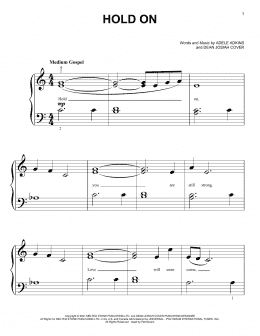 page one of Hold On (Big Note Piano)