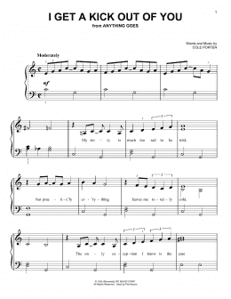page one of I Get A Kick Out Of You (Very Easy Piano)