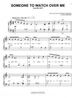 page one of Someone To Watch Over Me (Very Easy Piano)