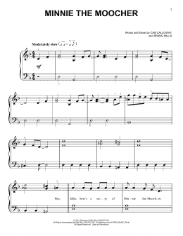 page one of Minnie The Moocher (Very Easy Piano)