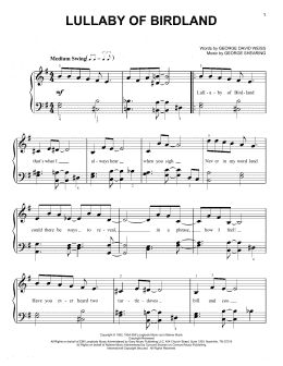 page one of Lullaby Of Birdland (Very Easy Piano)