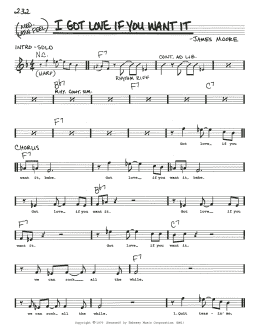 page one of I Got Love If You Want It (Real Book – Melody, Lyrics & Chords)