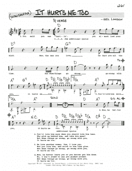 page one of It Hurts Me Too (Real Book – Melody, Lyrics & Chords)