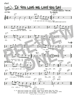 page one of If You Love Me Like You Say (Real Book – Melody, Lyrics & Chords)