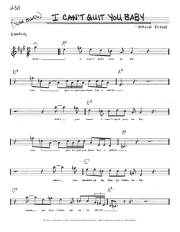 page one of I Can't Quit You Baby (Real Book – Melody, Lyrics & Chords)