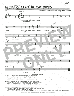 page one of I Can't Be Satisfied (Real Book – Melody, Lyrics & Chords)