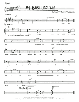 page one of My Baby Left Me (Real Book – Melody, Lyrics & Chords)