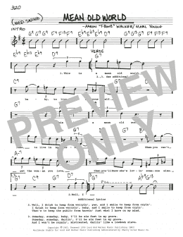 page one of Mean Old World (Real Book – Melody, Lyrics & Chords)