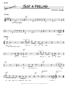 page one of Just A Feeling (Real Book – Melody, Lyrics & Chords)
