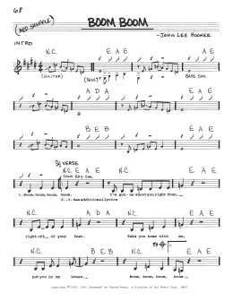 page one of Boom Boom (Real Book – Melody, Lyrics & Chords)