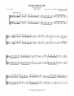 page one of Remember Me (Ernesto de la Cruz) (from Coco) (Alto Sax Duet)