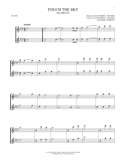 page one of Touch The Sky (from Brave) (Flute Duet)