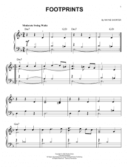 page one of Footprints (Very Easy Piano)