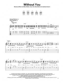 page one of Without You (Easy Guitar Tab)