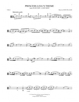 page one of Princess Leia's Theme (from Star Wars: A New Hope) (Viola Solo)
